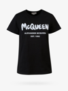 Alexander Mcqueen Black Cotton T-shirt With Logo Print In Black
