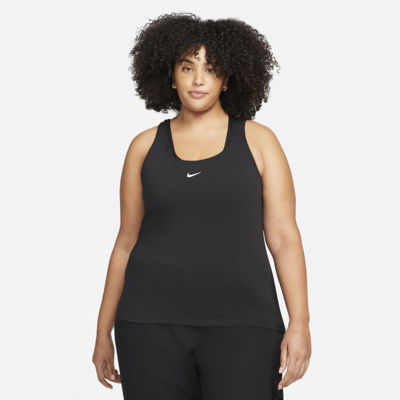 Nike Women's  Sportswear Essential Cami Tank Top (plus Size) In Black/white