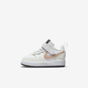 Nike Court Borough Low 2 Baby/toddler Shoes In White,summit White,dark Smoke Grey,metallic Red Bronze