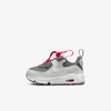 Nike Air Max 90 Toggle Baby/toddler Shoes In Flat Pewter,light Silver,siren Red,white