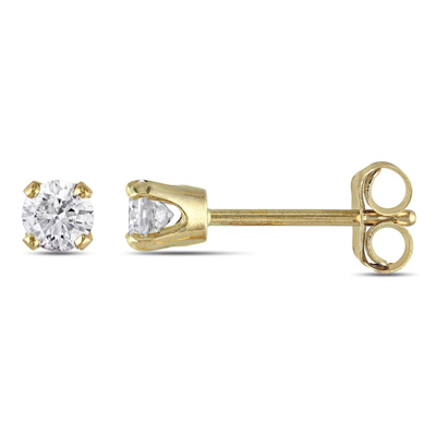 Amour 1/4 Ct Tw Diamond Stud Earrings In 10k Yellow Gold In Gold / Yellow