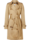 BURBERRY DOUBLE-BREASTED ECONYL KENSINGTON TRENCH COAT WITH DETACHABLE HOOD, BRAND SIZE 4 (US SIZE 2)