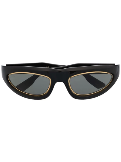 Gucci Metallic-trim Cat-eye Sunglasses In Black