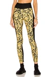 Versace Barocco Print High-waisted Leggings In Nero & Stampa