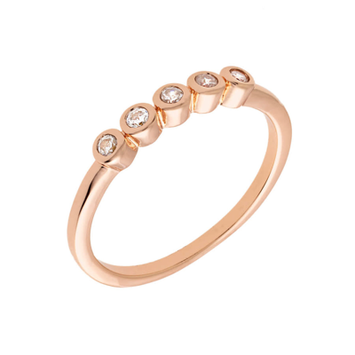 Sole Du Soleil Marigold Collection Women's 18k Rg Plated Stackable Bezel Fashion Ring Size 6 In Gold Tone,pink,rose Gold Tone