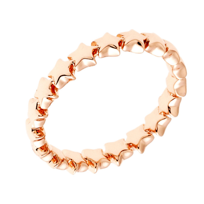Sole Du Soleil Daffodil Collection Women's 18k Rg Plated Stackable Star Fashion Ring Size 6 In Gold Tone,pink,rose Gold Tone