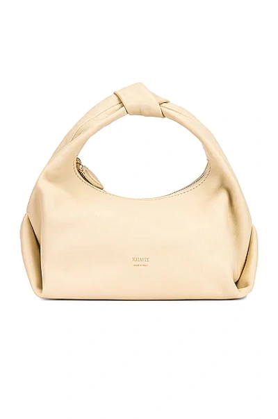 Khaite Small Beatrice Smooth Leather Hobo Bag In Cream