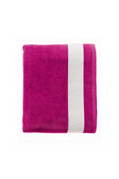 Sols Lagoon Cotton Beach Towel (fuchsia/white) (one Size) In Pink