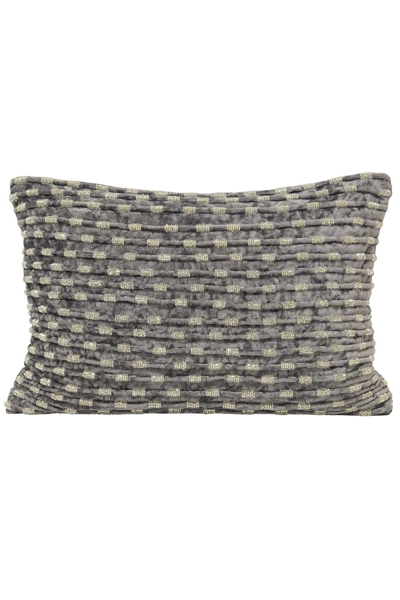 Riva Home Souk Beaded Rectangular Cushion/pillow Cover (gray) (13.7 X 19.6in) In Grey