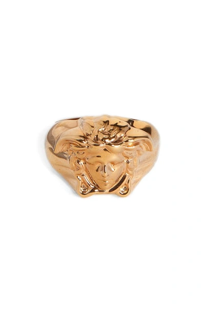 Versace Ver Med Head Ring In Gold