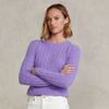 Ralph Lauren Cable-knit Cashmere Sweater In Maidstone Purple Heather