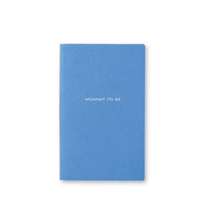 Smythson Mummy To Be Panama Notebook In Nile Blue