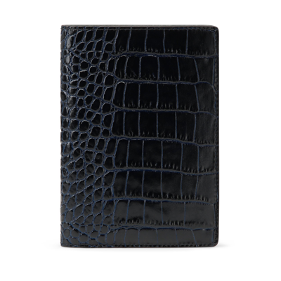 Smythson Passport Cover In Mara In Navy