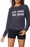 Spiritual Gangster Mas Amor Crewneck Sweatshirt In Heather Night
