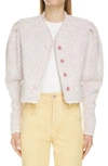 Isabel Marant Izma Textured Puff-sleeve Blazer In Light Pink