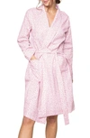Petite Plume Sweethearts Printed Cotton Robe In Pink