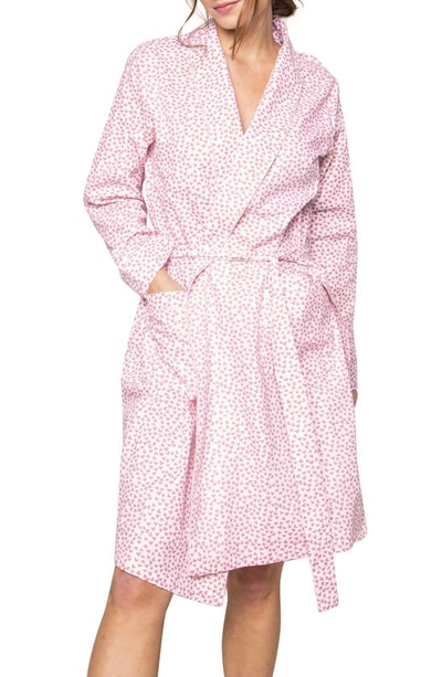 Petite Plume Sweethearts Printed Cotton Dressing Gown In Pink