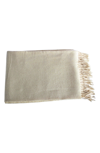 Melange Merino Wool Throw Blanket In Ivory