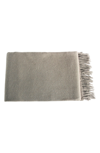 Melange Merino Wool Throw Blanket In Grey