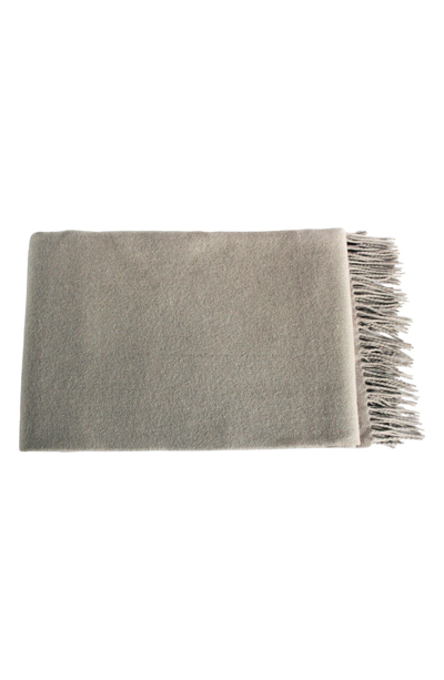 Melange Home Merino Wool Throw Blanket In Grey
