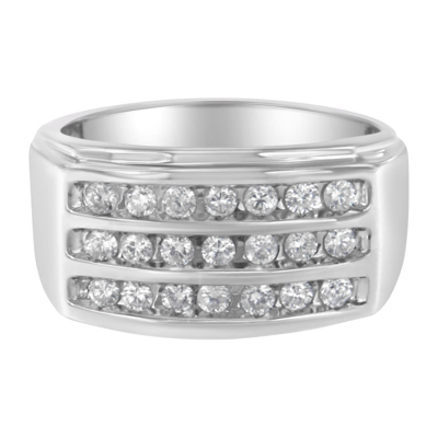 Haus Of Brilliance 14k White Gold Men's Diamond Channel Set Band Ring