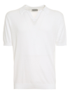 John Smedley Noah Knitted Cotton Polo Shirt In White