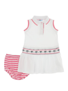 Chiara Ferragni White And Pink Cotton Dress With Logo