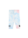 Chiara Ferragni Tie Dye Cotton Leggings With Logo Print