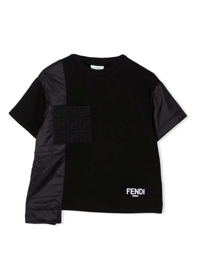 Fendi Kids' Black T-shirt With Logo