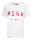 Msgm Logo-print Crew-neck T-shirt In Beige