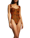 REBECCA VALLANCE MARTINE ONE-PIECE BELTED SWIMSUIT