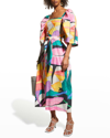 Mara Hoffman Sara Belted Printed Organic Cotton-poplin Midi Dress In Multi