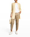 Eileen Fisher Organic Linen-cotton Long Cardigan In Butter