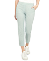 Theory Treeca Good Linen Cropped Pull-on Ankle Pants In Breeze