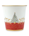 Bernardaud Noel Tumbler With Scented Candle In White/red