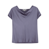 Vince Cowl-neck Cap-sleeve Satin Blouse In Mauve