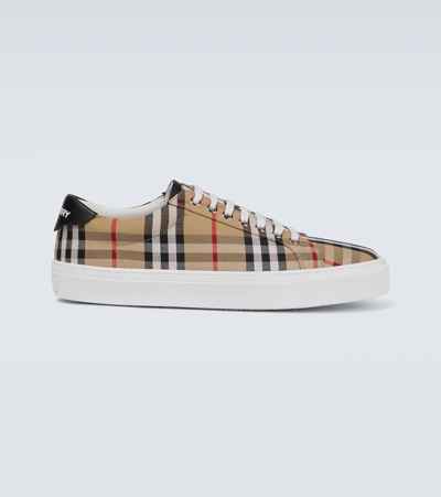 Burberry Vintage Check Low-top Sneakers In Archive Beige