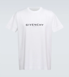 Givenchy White Crewneck T-shirt With Logo Print In Cotton Man In White