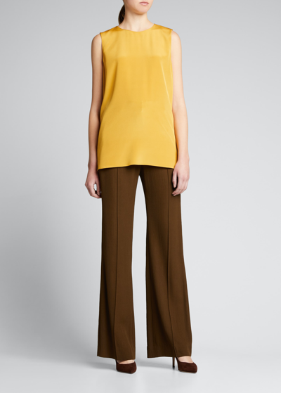 Lafayette 148 Adela Sleeveless Blouse In Spiced Honey