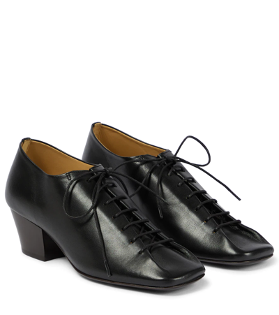Lemaire Leather Derby Shoes In Black