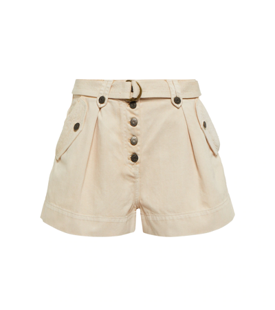 Ulla Johnson Theta High-rise Denim Shorts In Ivory