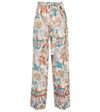 Etro Paisley Print Cotton Blend Palazzo Pants In Bianco