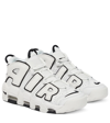 Nike Air More Uptempo Perforated Leather High-top Sneakers In Summit Wht/ Sail Black