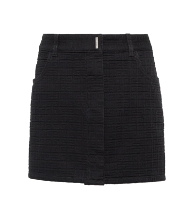 Givenchy Black Jacquard Logo Denim Skirt
