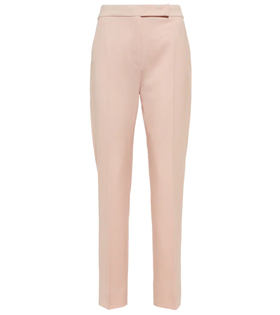 Max Mara Gemona High-rise Slim Trousers In Rosa Polvere