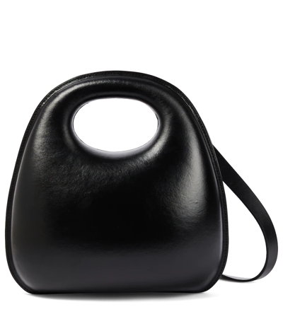 Lemaire Egg Leather Shoulder Bag In Black