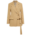 CHLOÉ CORDUROY-EFFECT LINEN WRAP BLAZER