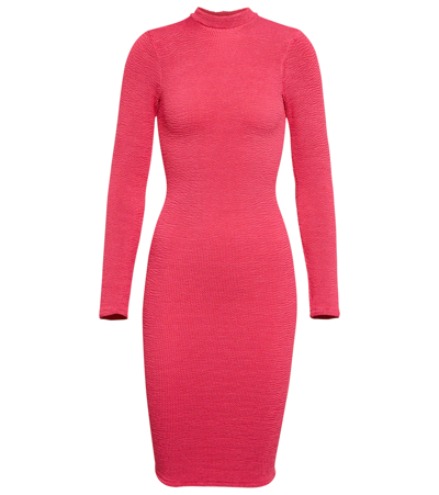 Hunza G Clara Cutout Minidress In Fuschia