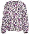 ISABEL MARANT BRUNILLE FLORAL SILK-BLEND BLOUSE