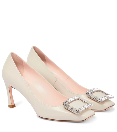 Roger Vivier Trompette Strass 70 Leather Pumps In Cire'